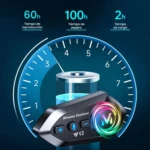 Intercomunicador Bluetooth V12 con luces RGB - Garantiza seguridad y comunicación manos libres - Imagen 5