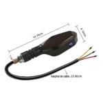 Mando direccional LED RGB con proyector, color negro, cable de 23 cm y dimensiones de 14,70 x 4,10 cm.