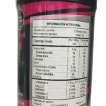 Etiqueta nutricional de Proteína aislada mujer sin azúcar 1kg, mostrando tabla de valores por porción y por 100g, con detalles de calorías, grasas, proteínas y vitaminas.