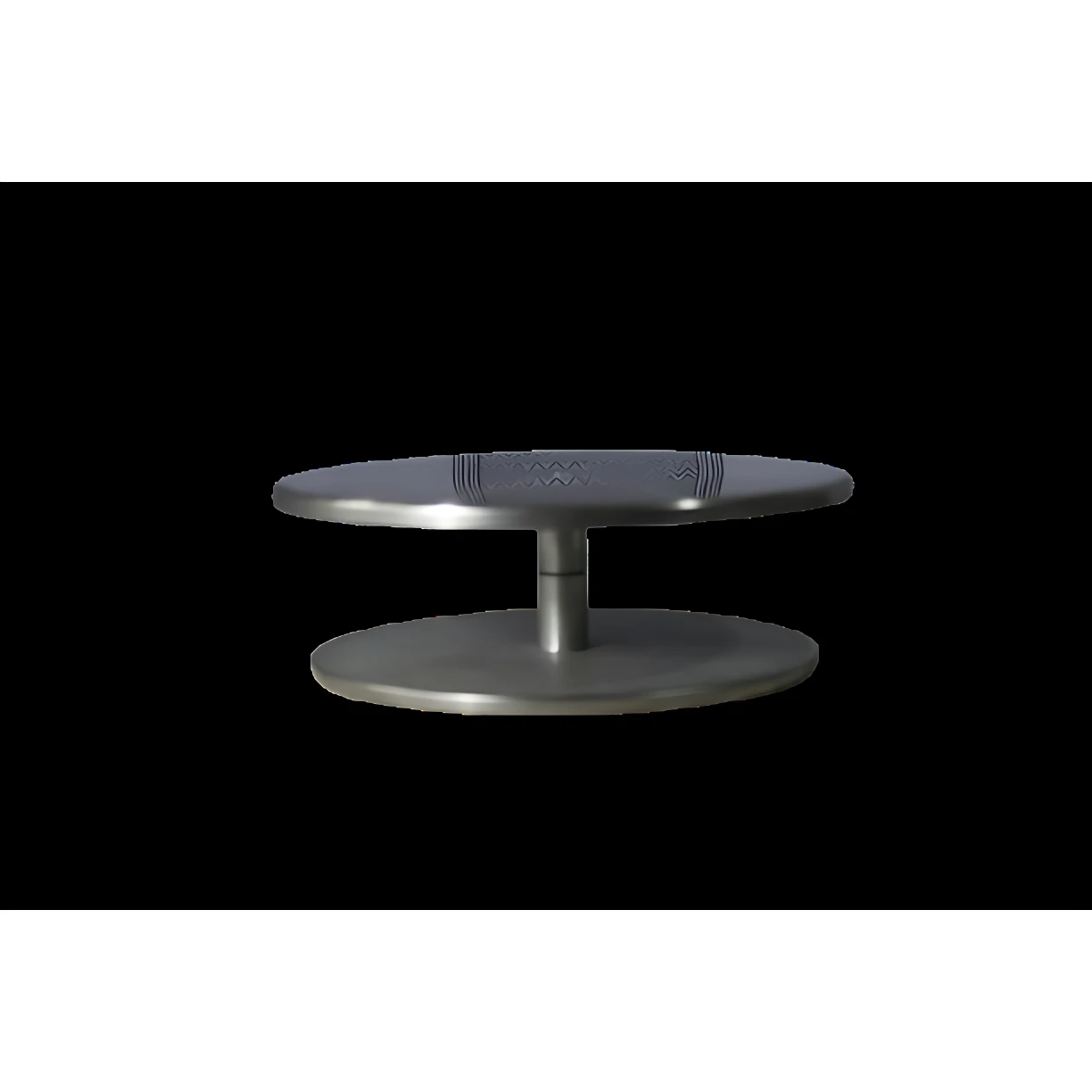 Soporte giratorio de acero inoxidable con base y plato redondos, ideal para decorar pasteles con movimiento uniforme.