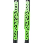 Barra estabilizadora trasera tubular Ax4 en acero inoxidable, con acabado negro y detalles en verde lima, diseñada para proteger chasis de golpes laterales y evitar daños al motor.