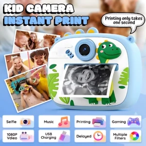 Cámara de impresión instantánea para niños con video 1080P y juegos - Crea recuerdos tangibles imprimiendo fotos en segundos sin esperar