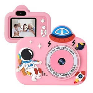 Cámara digital de juguete para niños temática astronauta con pantalla LCD - Fomenta la creatividad y permite capturar fotos divertidas