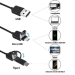 Cámara endoscópica flexible de 5 metros con luz LED - Verifica fugas en tuberías y espacios ocultos sin desmontajes - Imagen 3