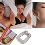 Dilatador nasal magnético transparente de silicona en estuche, diseñado para abrir vías respiratorias y prevenir los ronquidos durante el sueño.