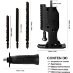 Adaptador Taladro a Sierra Caladora con Guía de Profundidad - Realiza cortes precisos en madera y metal - Imagen 2