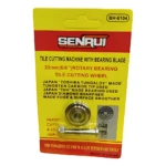 Paquete de cuchilla de corte para baldosas de 22 mm, con punta de carburo de tungsteno y sistema de rodamiento, marca Senrui. Incluye tornillo y empaque amarillo con detalles en rojo.