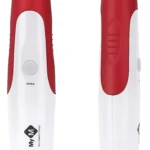 Dermapen MYM recargable mixto en rojo y blanco, con cabezal metálico y botón de velocidad visible.