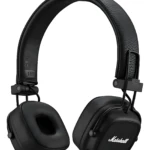 Diadema inalámbrica Major IV de Marshall en color negro, con almohadillas acolchadas y logo visible en lateral derecho.