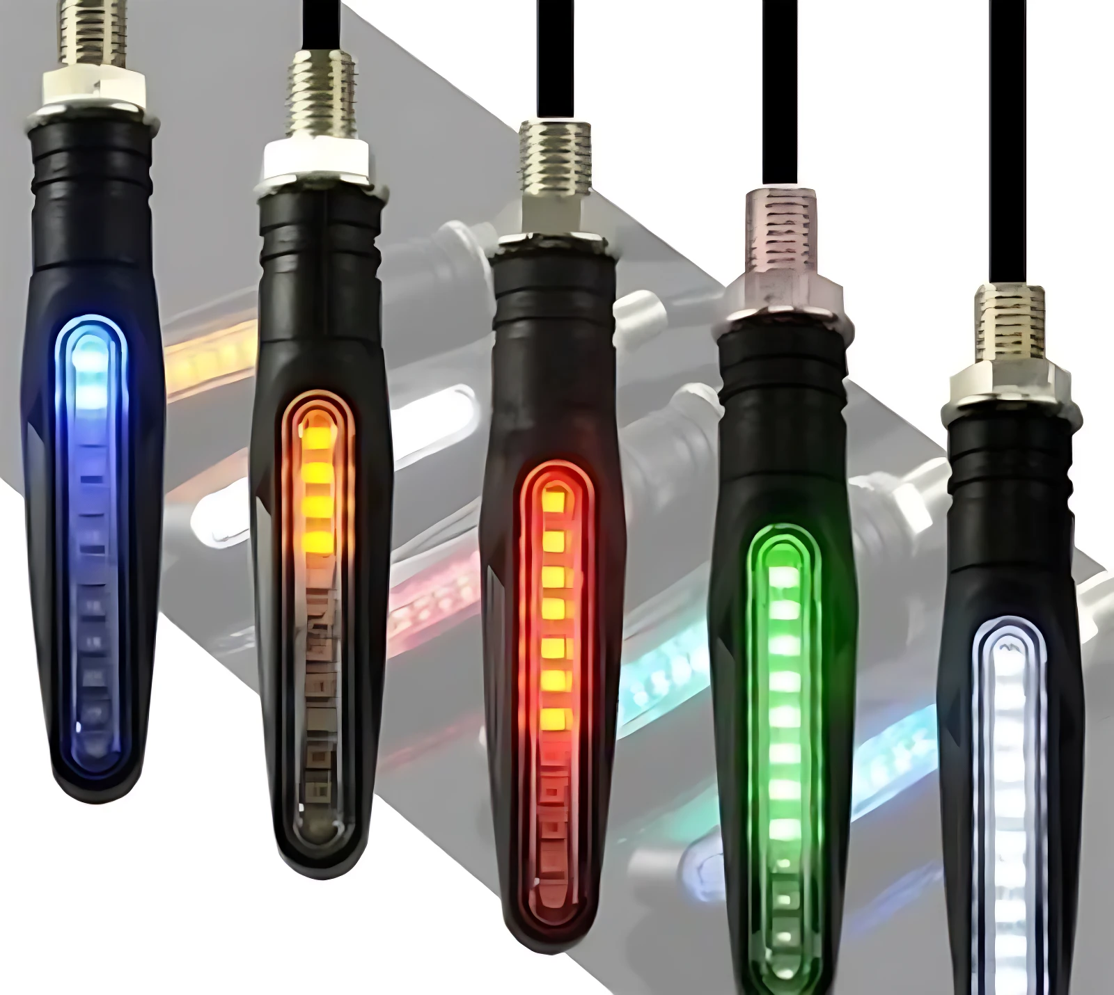 Direccionales LED flexibles 12V para moto - Aumentan visibilidad nocturna y seguridad en carretera