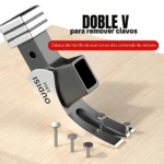 Cabezal de martillo magnético doble V en acero con alto contenido de carbono, diseñado para extraer clavos sin dañar la madera.