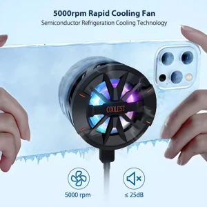 Enfriador magnético activo para iPhone 12 13 14 con carga rápida - Reduce temperatura en segundos para evitar sobrecalentamiento