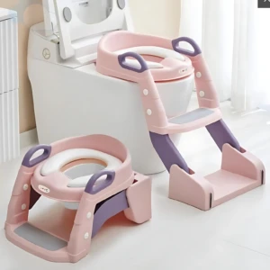 Escalera de baño para bebé plegable y ajustable - Entrena a tu hijo con seguridad en el inodoro
