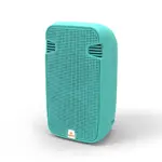 Altavoz portátil inalámbrico MS-3619 en color turquesa, con rejilla perforada frontal y detalles laterales visibles.