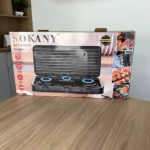 Estufa a gas Sokany de 3 puestos con 5.5 kW - Cocina varios platos simultáneamente - Imagen 2