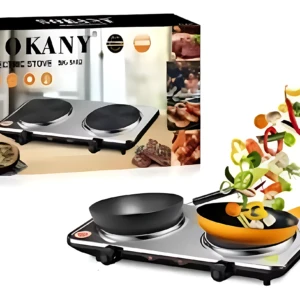 Estufa eléctrica de dos quemadores Sokany - Cocina dos platos simultáneamente sin necesidad de gas