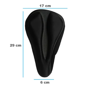Sillin Mj307 con forro siliconado y gel de sílice, color negro, con medidas de 29 cm de largo, 17 cm de ancho y 6 cm de profundidad, diseñado para reducir el dolor lumbar.