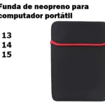 Funda de neopreno negro con franja roja, para portátiles de 13, 14 o 15 pulgadas.