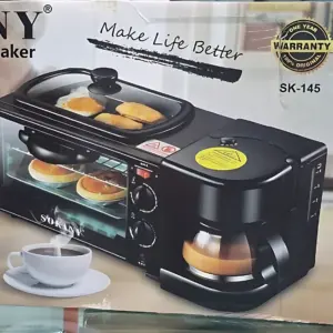 Centro de Desayuno 3 en 1 Sokany - Prepara café hornea y tuesta en poco espacio