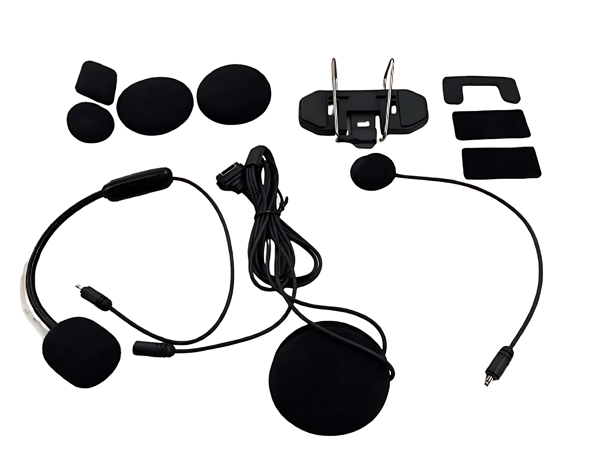 Kit de intercomunicador Bluetooth KY-680 con micrófono, auriculares y accesorios para uso en moto.