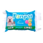 Paquete de jabón Pompas Provét de 75 g, con perro y gato en la etiqueta, para limpieza y desparasitación externa en mascotas.