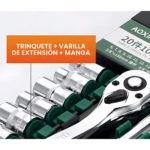 Juego de Copas y Ratchet 1/2 con 20 Piezas - Facilita el mantenimiento automotriz y reparaciones generales