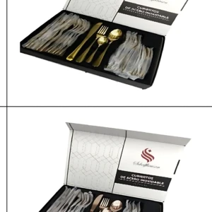 Juego de Cubiertos de Acero Inoxidable con Estuche Organizador - Facilita el orden en tu mesa y cajón