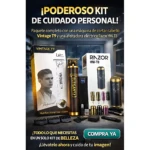 Kit de cuidado personal con máquina Vintage T9 y afeitadora Razor HW-T8, accesorios incluidos, presentación elegante en caja blanca y negra.