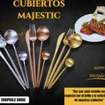Kit de 24 cubiertos de acero inoxidable pulido - Brilla en cada cena con utensilios resistentes y duraderos - Imagen 3