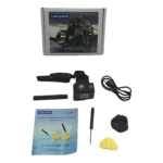 Kit de limpiaparabrisas recargable para casco Lian Bang, con motor, cable USB, cepillo, destornillador y manual. Incluye caja con de motociclista.