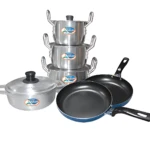 Set cocina Linea Eco Hogar con caldero fundido y sartenes antiadherentes - ahorra tiempo cocinando todos los platos en un solo lugar - Imagen 4