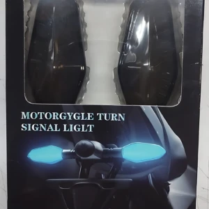 Pack de luces de giro LED para moto, con visibilidad nocturna mejorada. Incluye dos unidades en caja transparente, con de uso en faro delantero.