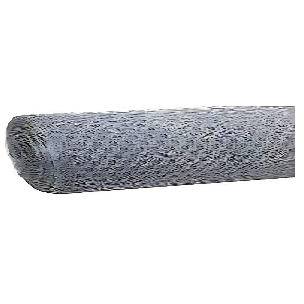 Malla metálica hexagonal galvanizada en rollo, vista lateral mostrando textura de malla y color gris plateado.