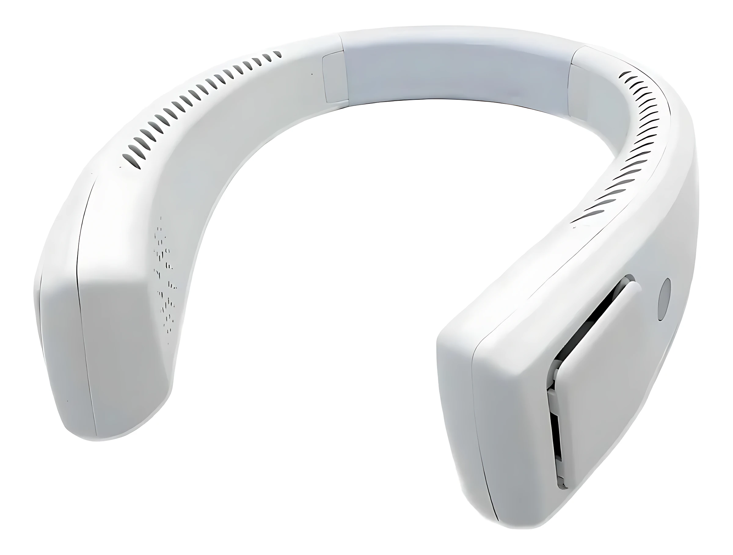 Cuello blanco con ventilación lateral, diseño ergonómico para uso en cuello.
