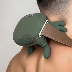 Masajeador eléctrico portátil verde sin cables - alivia la tensión muscular en cuello y espalda