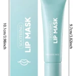 Mascarilla refrescante para labios en tubo y caja, color azul claro. Medidas: 10,1 cm de alto por 3 cm de ancho. Incluye 10 g (0,35 oz).