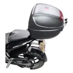 Parrilla trasera de acero gris oscuro para motos NS 150, 160 y 200, con diseño aerodinámico y protección integral para asiento y chasis.