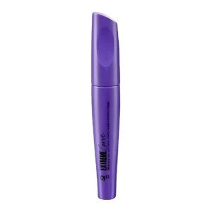 Tubo de máscara de pestañas Cy Zone en color morado con aplicador curvo, diseñado para rizado extremo y volumen.