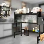 Platillera escurridora de aluminio con tapa protectora - Seca vajilla rápidamente y mantiene la cocina ordenada - Imagen 6