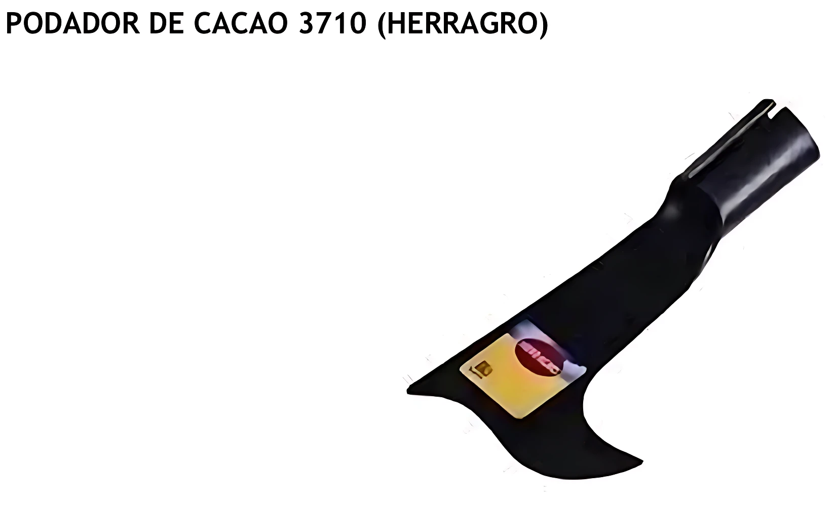 Podador de cacao 3710 sin cable, herramienta negra con mango ergonómico y hoja curva para poda precisa en fincas.