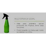 Pulverizadora de gatillo verde de 500 ml con boquilla antideslizante, ideal para jardinería y limpieza.
