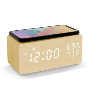 Reloj despertador con cargador inalámbrico Qi - Simplifica tu rutina matutina cargando el celular sin cables