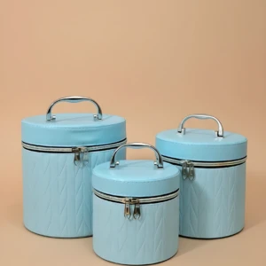 Set Neceseres Box Circular con espejo integrado - Organiza tu maquillaje y viaja con estilo