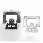 Soporte ergonómico metálico para laptop y tablet en dos colores: negro y plateado. Muestra dimensiones externas de 27,8 cm de ancho por 21 cm de alto, con base de 21 cm y altura ajustable de 18,2 cm. Incluye soporte vertical de 7 cm y altura del dispositivo de 11 cm. Diseño plegable con estructura de metal y base antideslizante.