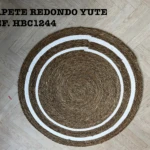 Tapete redondo de yute artesanal 95 cm - aporta calidez natural y protege tus pisos - Imagen 3