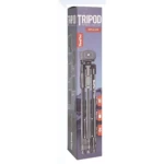 Packaging del trípode Neepho NP-3180S en color gris oscuro, mostrando el producto completo con cabeza de cámara y patas extendidas.