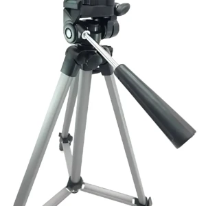 Trípode profesional Zhero en color gris con cabeza negra y mango de ajuste extendido, diseñado para fotografía y videografía estable.
