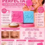 Jabón artesanal Truly en presentación de dos unidades, rosa y azul, con harina de arroz para control de grasa y piel radiante.