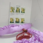 Set de dos onduladores de pelo con cerámica y diademas en color lila, sobre fondo blanco con instrucciones visibles.
