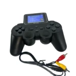 Consola portátil S10 color negro con pantalla integrada, botones de mando tipo joystick y cable de conexión RCA incluido para salida de video.